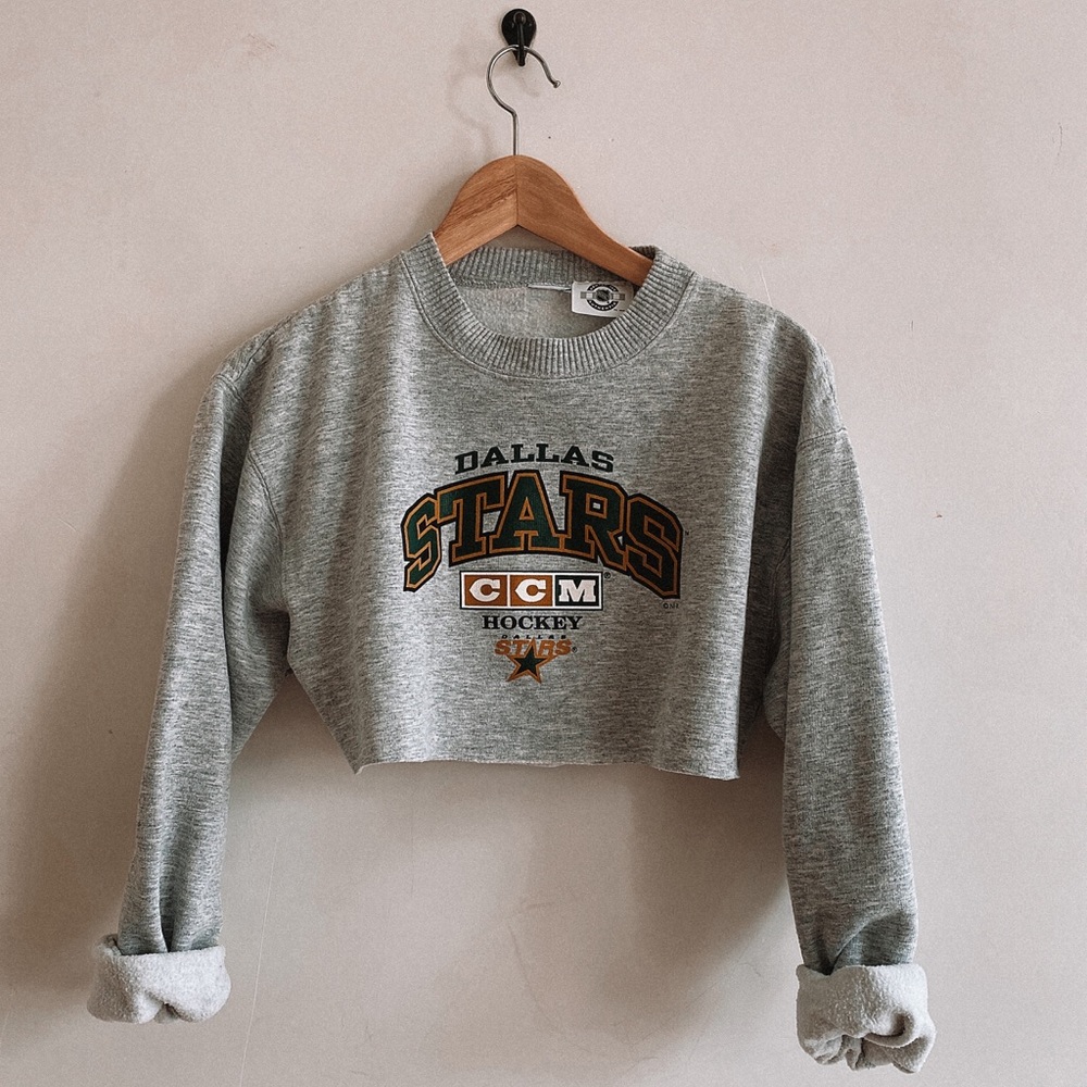 Vintage TikTok ready Crop crewneck Dallas stars - Picture 2 of 11
